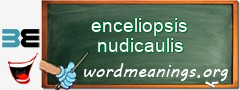 WordMeaning blackboard for enceliopsis nudicaulis